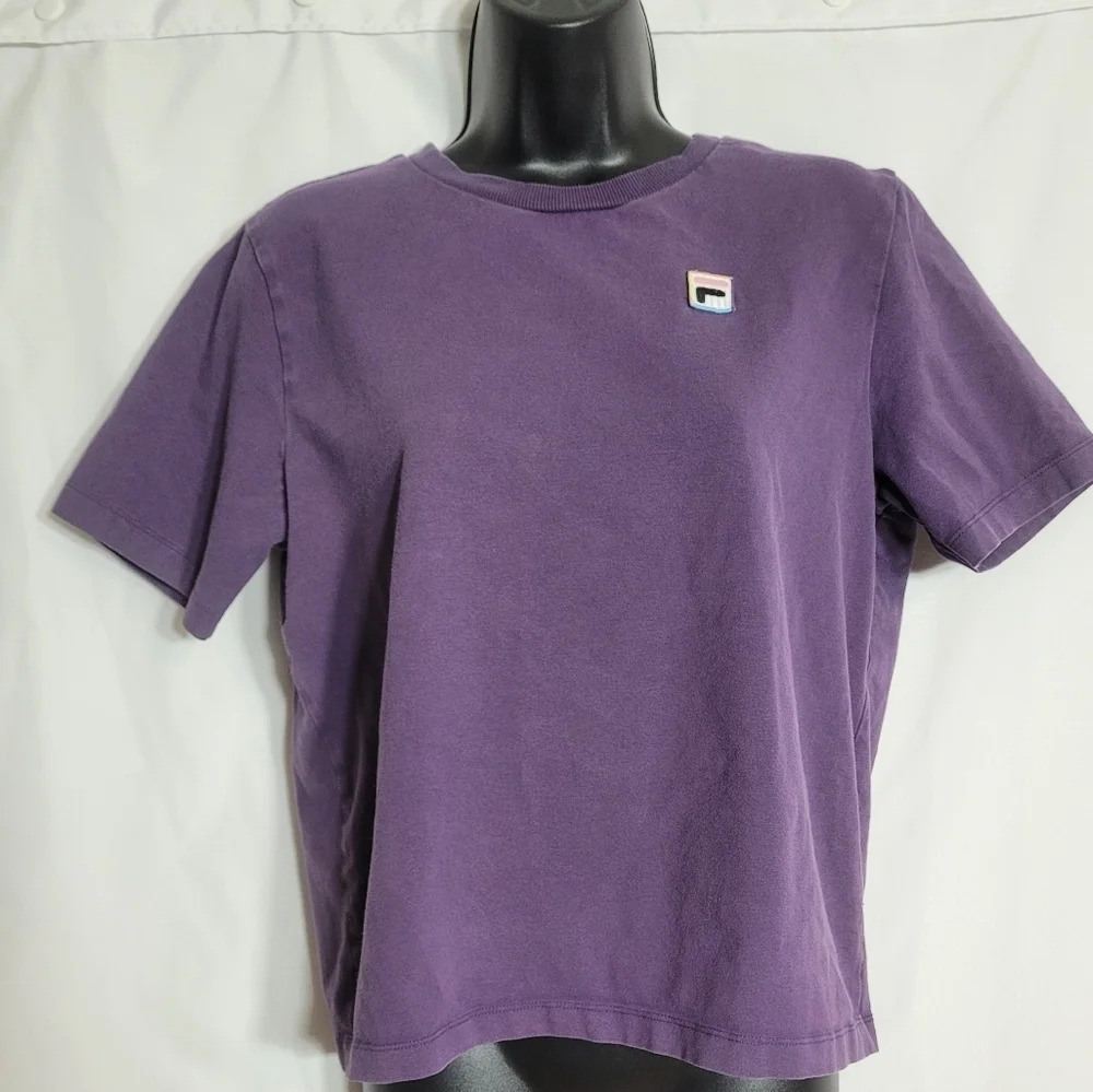 Fila Cropped Purple T-Shirt sz S - Picture 1 of 9